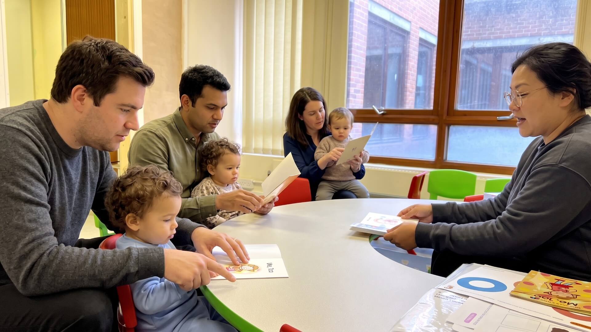 Parent and child learning side by side in a Shichida Method class